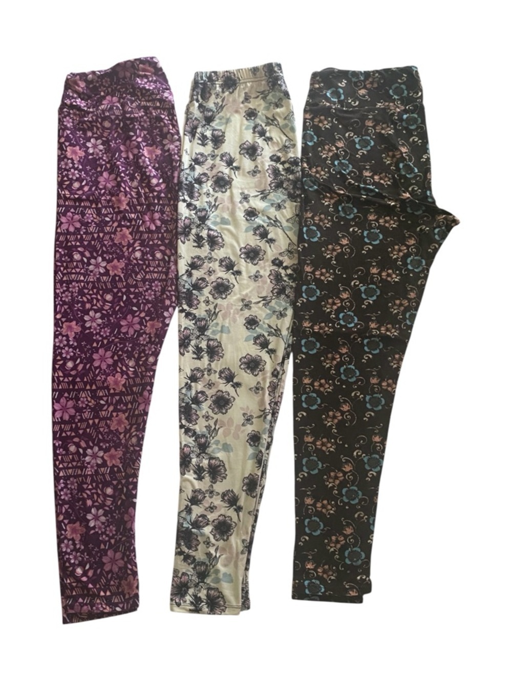 Bundle Of 3 Colorful Leggings-Lularoe & Leggings Depot-Size Tall & Curvy